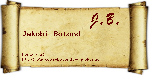 Jakobi Botond névjegykártya